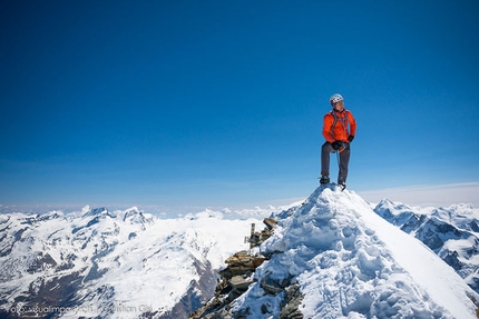 Dani Arnold, Matterhorn - Dani Arnold on 22/04/2015 during his record breaking ascent of the Schmid route on the Matterhorn in 1:46.