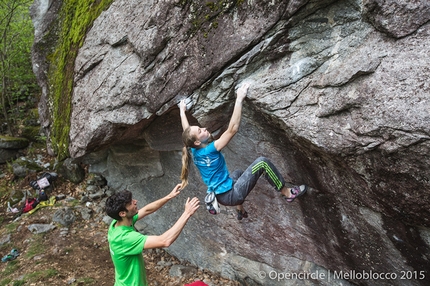 Melloblocco 2015 - Melloblocco 2015 day 4 Janja Garnbret climbing La Volpe a 9 Code