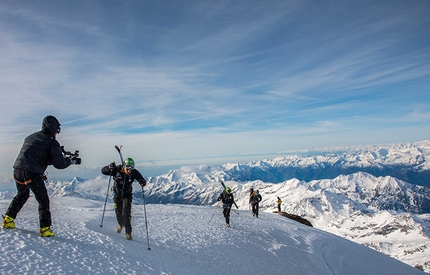 Mezzalama 2015 - Mezzalama 2015: the winning female team on Lyskamm's Nose