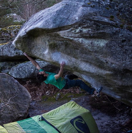 Fontainebleau, Niccolò Ceria - Niccolò Ceria climbing The big Island 8C at Fontainebleau