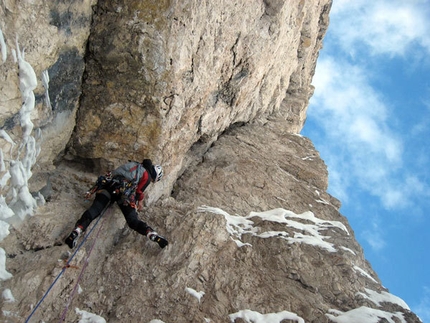 Cima Grande della Scala, first winter ascent of Lomasti - Mazzillis by Vuerich and Laurencig