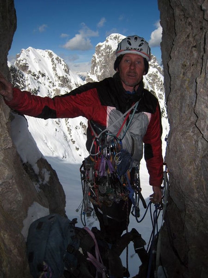 Cima Grande della Scala, prima invernale Fessura Lomasti - Massimo Laurencig