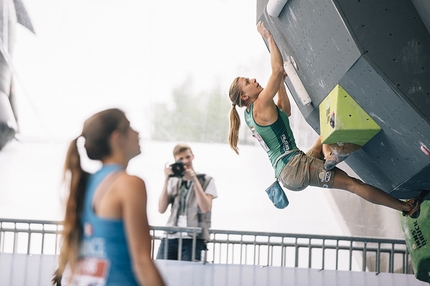 European Bouldering Championship - During the qualifications of the European Bouldering Championship in Innsbruck: Katharina Saurwein