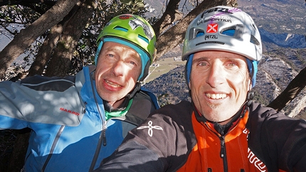 L'Ora del Garda, new rock climb at Mandrea (Arco) - On the summit