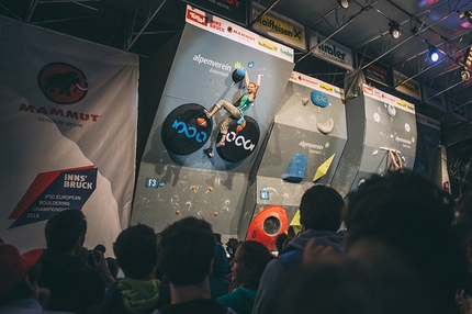 European Bouldering Championship 2015 Innsbruck - During the finals of the European Bouldering Championship 2015 in Innsbruck: Katharina Saurwein