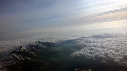 Monviso Coolidge Couloir - View from the summit of Monviso