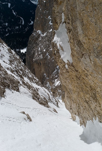 Piz Ciavazes - Subito dopo la doppia sulla cascata