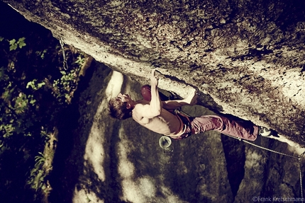 Felix Neumärker - Felix Neumärker climbing Action Direct 9a, Waldkopf, Frankenjura, Germany