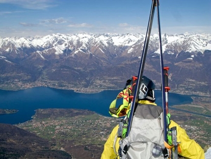 Monte Legnone - Cittadini della Galassia 1a discesa con gli sci per Lafranconi, Pina e Marazzi