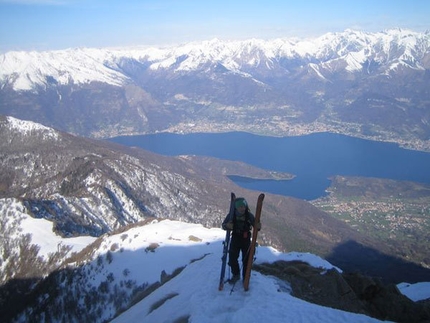 Monte Legnone - Cittadini della Galassia 1a discesa con gli sci per Lafranconi, Pina e Marazzi