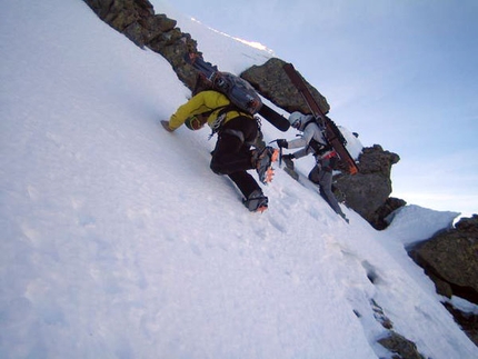 Monte Legnone - Cittadini della Galassia 1a discesa con gli sci per Lafranconi, Pina e Marazzi