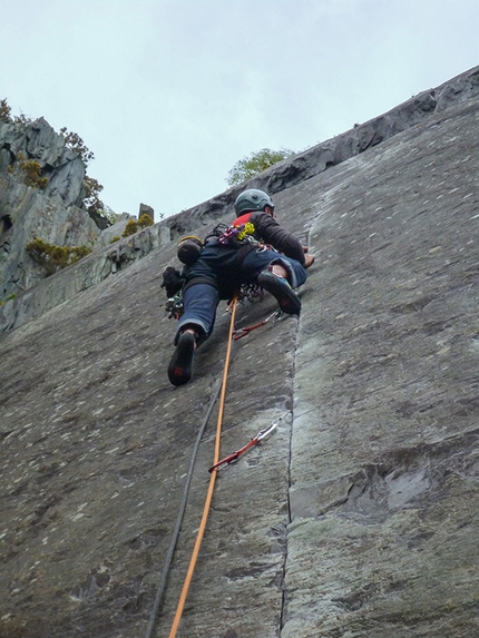 BMC International Climbing Meet 2015 - Llanberis slate: Cristiano Pastorello sale Comes the Dervish