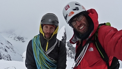 Alaska, Mount Reaper, Neacola Range, Hansjörg Auer, Much Mayr - Hansjörg Auer and Much Mayr making the first ascent of Mount Reaper in Alaska