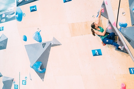 Bouldering World Cup 2015 - Toronto - Anna Stöhr competing in the Bouldering World Cup 2015 at Toronto