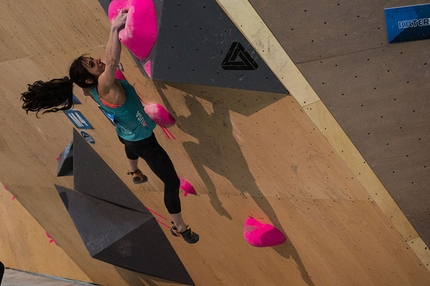 Bouldering World Cup 2015 - Toronto - Alex Puccio competing in the Bouldering World Cup 2015 at Toronto