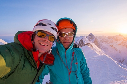 Alaska, Mt Deborah, Jon Griffith, Will Sim - Jon Griffith and Will Sim making the first ascent of the  NW Face of Mt Deborah in Alaska, April 2015