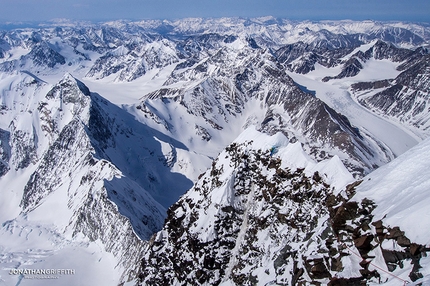 Alaska, Mt Deborah, Jon Griffith, Will Sim - Jon Griffith and Will Sim making the first ascent of the  NW Face of Mt Deborah in Alaska, April 2015