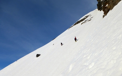 Grand Combin de Grafenière, Davide Capozzi, Julien Herry, Denis Trento - Grand Combin de Grafenière parete est: Davide Capozzi & Julien Herry