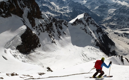 Grand Combin de Grafenière, Davide Capozzi, Julien Herry, Denis Trento - Grand Combin de Grafenière parete est: Davide Capozzi & Julien Herry