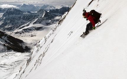 Grand Combin de Grafenière, Davide Capozzi, Julien Herry, Denis Trento - Grand Combin de Grafenière parete est: Davide Capozzi & Julien Herry