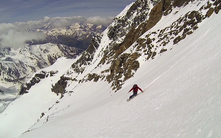 Grand Combin de Grafenière, Davide Capozzi, Julien Herry, Denis Trento - Grand Combin de Grafenière parete sud ovest: Davide Capozzi & Julien Herry