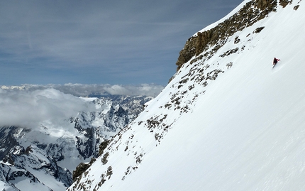 Grand Combin de Grafenière, Davide Capozzi, Julien Herry, Denis Trento - Grand Combin de Grafenière cresta SE: Davide Capozzi & Julien Herry