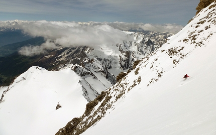 Grand Combin de Grafenière, Davide Capozzi, Julien Herry, Denis Trento - Grand Combin de Grafenière cresta SE: Davide Capozzi & Julien Herry