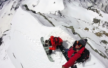 Grand Combin de Grafenière, Davide Capozzi, Julien Herry, Denis Trento - Grand Combin de Grafenière cresta SE: Davide Capozzi & Julien Herry