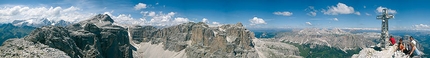 Dolomites: Sella vie ferrate and walks - Piz da Lec - Panorama from the summit of Piz da Lec