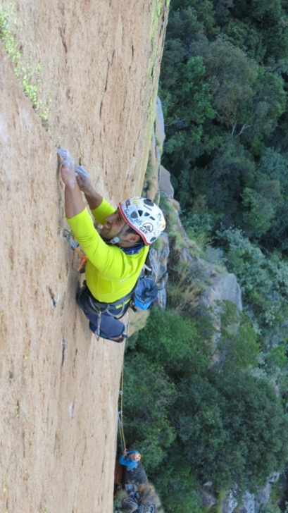 Tsaranoro, Madagascar, Hassan Gerami, Hamid Reza Shafaghi, Farshad Mijoji - Hassan Gerami, Hamid Reza Shafaghi and Farshad Mijoji making the first ascent of The Change Experience (8b, A2 442m, 04/2015), Tsaranoro, Madagascar.