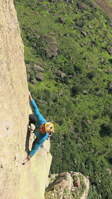 Tsaranoro, Madagascar, Hassan Gerami, Hamid Reza Shafaghi, Farshad Mijoji - Hassan Gerami, Hamid Reza Shafaghi and Farshad Mijoji making the first ascent of The Change Experience (8b, A2 442m, 04/2015), Tsaranoro, Madagascar.