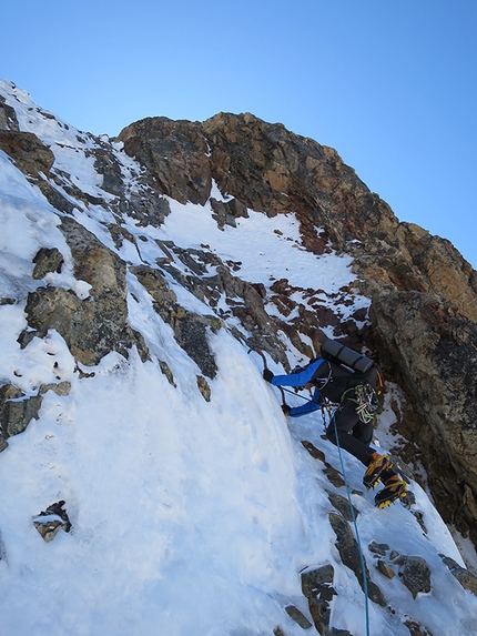 Illimani, Bolivia, Marco Farina, Marco Majori - Illimani parete sud: Marco Farina e Marco Majori sulla Directa italiana (5c/M4, V, 1300m)