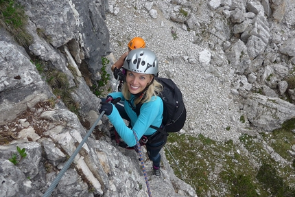 Ra Bujela - Via ferrata Maria e Andrea Ferrari, Dolomites - Ra Bujela - Via ferrata Maria e Andrea Ferrari. Close to the end of the difficulties