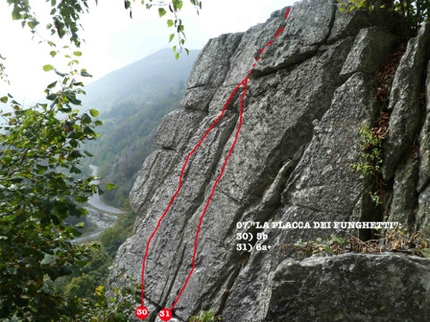 Miroglio boulder, palestra dei Distretti, Beppino Avagnina - I boulder del circuito boulder a Miroglio (CN): La placca di funghetti