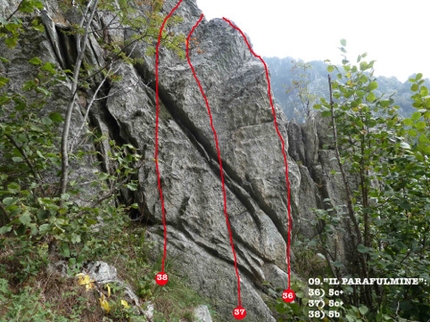 Miroglio boulder, palestra dei Distretti, Beppino Avagnina - I boulder del circuito boulder a Miroglio (CN): il Parafulmine