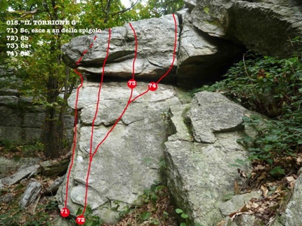 Miroglio boulder, palestra dei Distretti, Beppino Avagnina - Il circuito boulder a Miroglio (CN): Torrione G