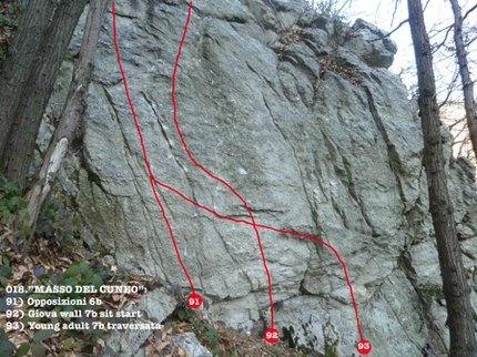 Miroglio boulder, palestra dei Distretti, Beppino Avagnina - Il circuito boulder a Miroglio (CN): Il masso di Cuneo