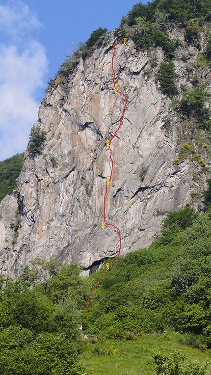 Cani sciolti, parete di Solada, Svizzera - Cani sciolti, parete di Solada, Valle Maggia, Canton Ticino, Svizzera