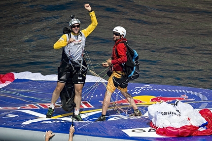 Red Bull X-Alps 2015 - Christian Maurer of Switzerland arrives in Monaco at the Red Bull X-Alps, France on July 14 2015.