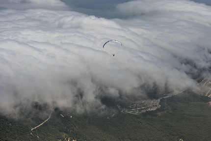 Red Bull X-Alps 2015 - Chrigl Maurer of Switzerland arrives in Peille at the Red Bull X-Alps, France on July 13 2015.