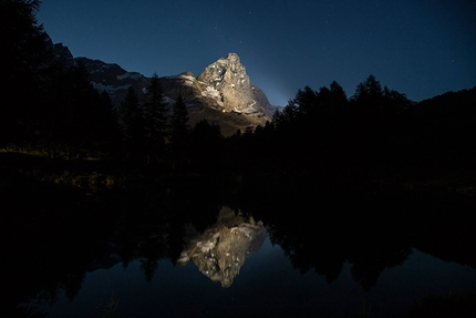 Matterhorn 2015 - 150 years since its conquest - The spectacular Matterhorn illuminated by night.