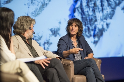 Cervino 2015 - 150 anni dalla conquista - Reinhold Messner & Catherine Destivelle alla serata ll Cervino Racconta, durante i festeggiamenti di Cervino 150