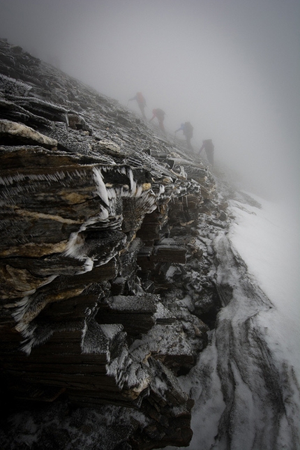 Gore-Tex Experience Tour, Balmhorn, Edurne Pasaban - Nebbia e roccette