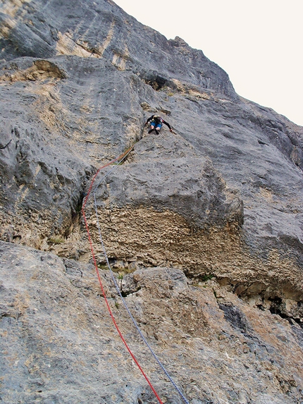 Sasso Alto, Val Gelada, Dolomiti Super Ski-Fo - Durante l'apertura di Dolomiti Super Ski-Fo, Sasso Alto, Val Gelada (Roberto Conti e Gabriele Tonelli 05-06/2015)