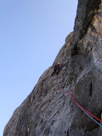 Sasso Alto, Val Gelada, Dolomiti Super Ski-Fo - Durante l'apertura di Dolomiti Super Ski-Fo, Sasso Alto, Val Gelada (Roberto Conti e Gabriele Tonelli 05-06/2015)