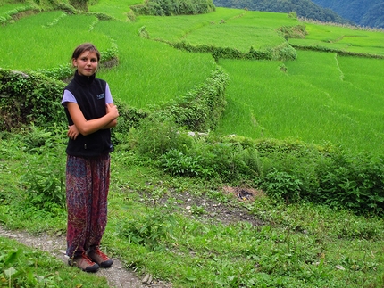 Nepal trekking - Trekking in Nepal: rice fields at Gandruk, Annapurna