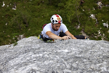 Sasso di Fontana Mora, Val Seriana - Davide Rottigni climbing Via 10, Sasso di Fontana Mora, Val Seriana