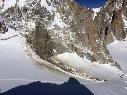 Tour Ronde, Mont Blanc - The rockfall on Tour Ronde, Mont Blanc