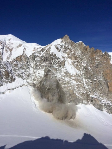 Tour Ronde, Mont Blanc - The rockfall on Tour Ronde, Mont Blanc