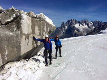 Tour Ronde, Mont Blanc - The rockfall on Tour Ronde, Mont Blanc